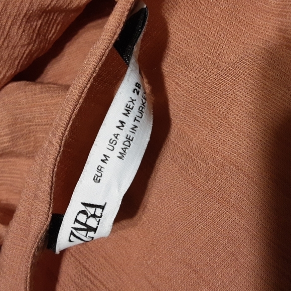 Zara women mini dress puff sleeve embroidery M lagenlook y2k Rodeo Festival Pink - Picture 8 of 11